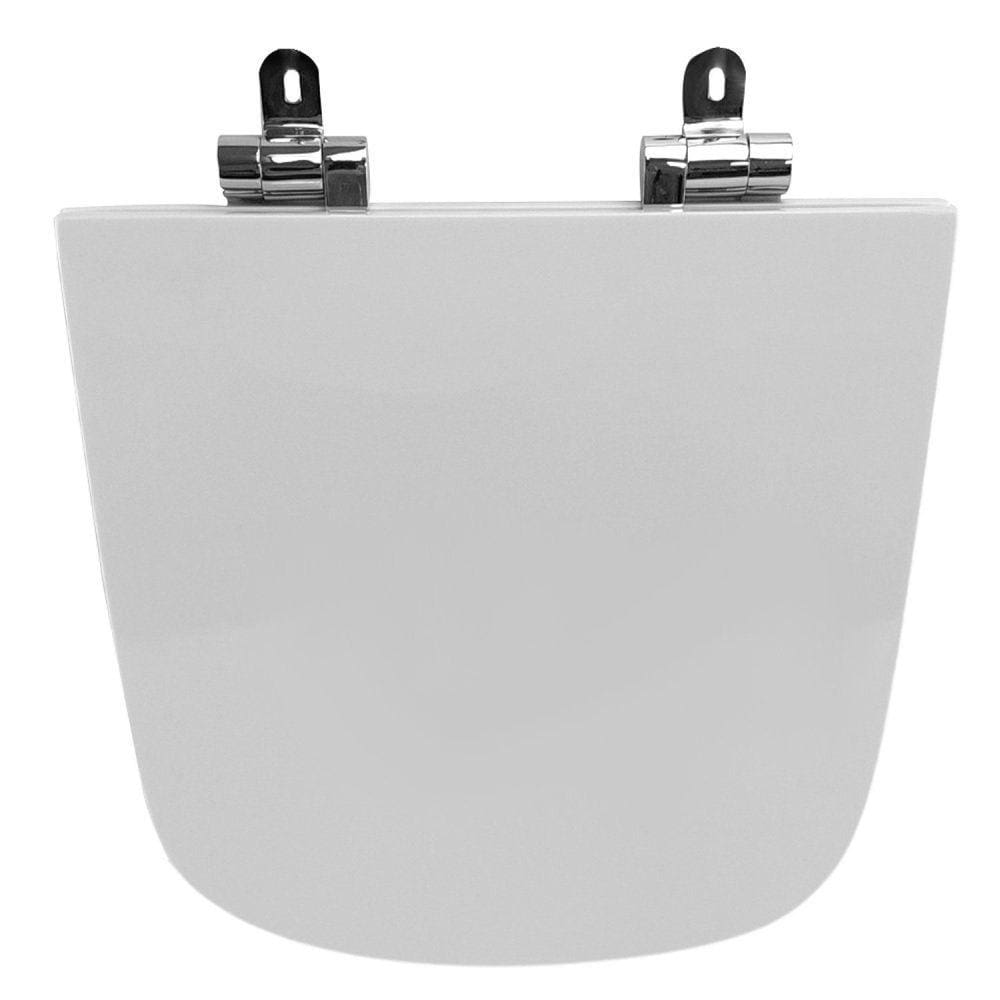 Assento Sanitário Poliéster para Louça Durastyle duravit Slow Close Cromado Branco