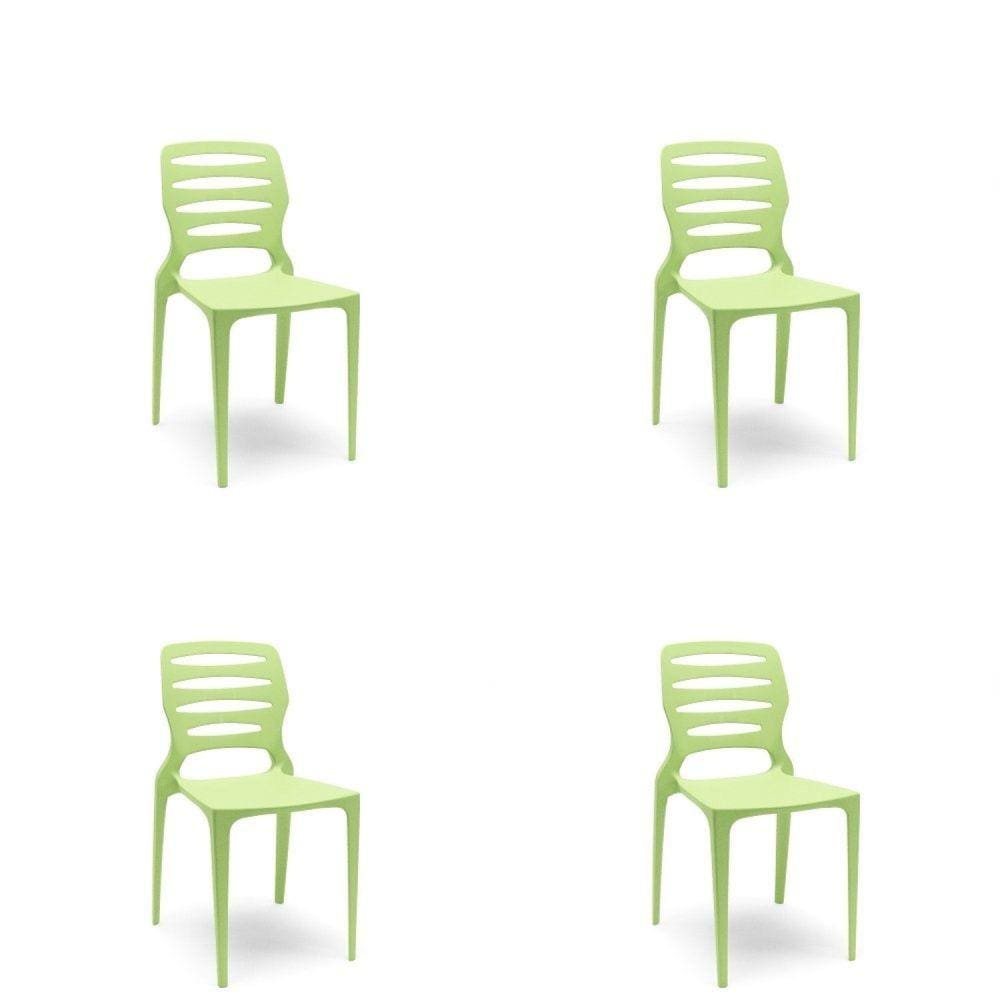 Kit com 4 Cadeiras para Sala de Jantar Ville Verde