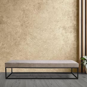 Puff Giulia para Sala de Estar 100cm Bege/ Preto