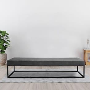 Puff para Sala de Estar Giulia 160 Cm Cinza/Preto