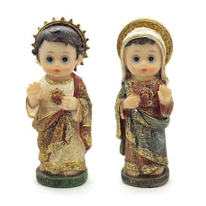 Kit Imagem Sagrado Coração Jesus E Maria Infantil Importado