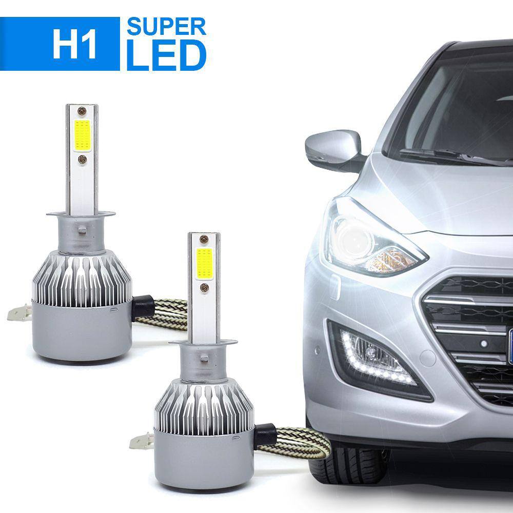 Par Lâmpadas H1 Farol Alto Chevrolet Sonic 2011 2012 2013 2014 2015 2016 Super Led C6 6000k 7200 Lumens Branco Frio Efeito Xenon
