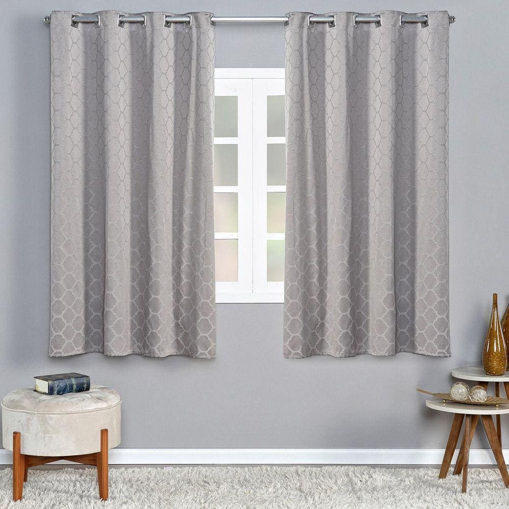 Cortina Dallas 2,20M X 1,40M Jacquard Corta Luz Sala Granito