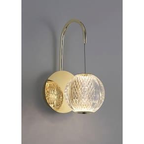Arandela Luce Transparente l12cm c18cm a27cm 1xled Integrado 4,2w 3000k 252lm Ip20 Dourado