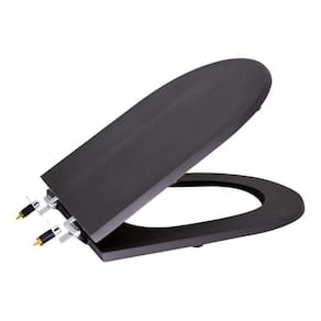Assento Sanitário Poliéster para Louça Riviera/smart celite Super Luxo Cromado Onix Preto Fosco