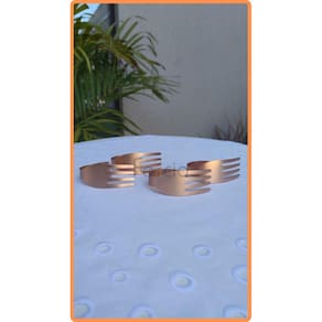 Jogo com 4 Anéis de Guardanapo Garfo Rose Gold - Rafimex