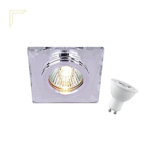 5 Spot Embutir Gesso Cristal Mr16 Quarto Zan02 + Led