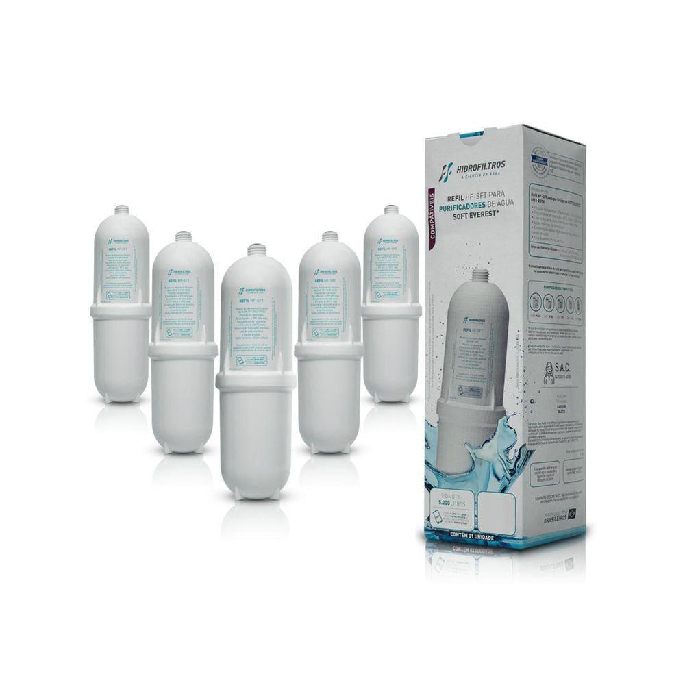 Kit 5 Refil Hidrofiltros Compatível Soft Everest Start Slim