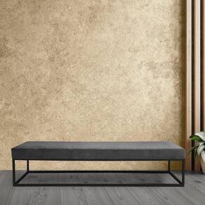 Puff para Sala de Estar Giulia 140 Cm Cinza/Preto