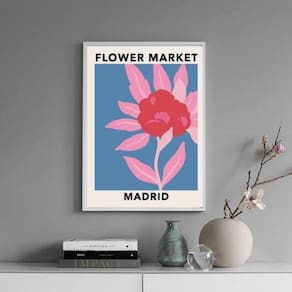 Quadro Poster Flower Market - Madrid 24X18Cm
