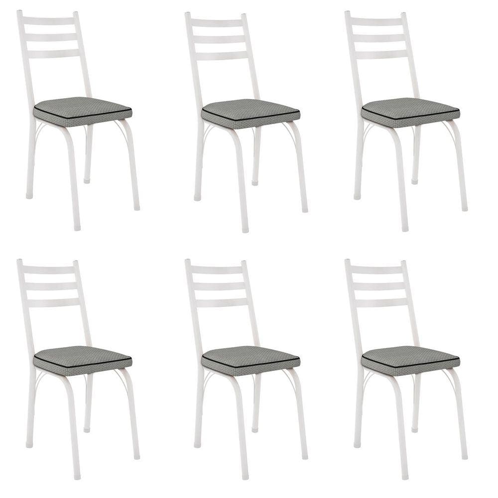 Kit 6 Cadeiras Tubular Nara 141 de Aço Cromo