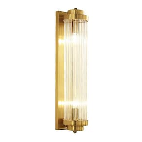 Arandela Interna Dourado Vidro Cristal 60 Cm Sala Bet35