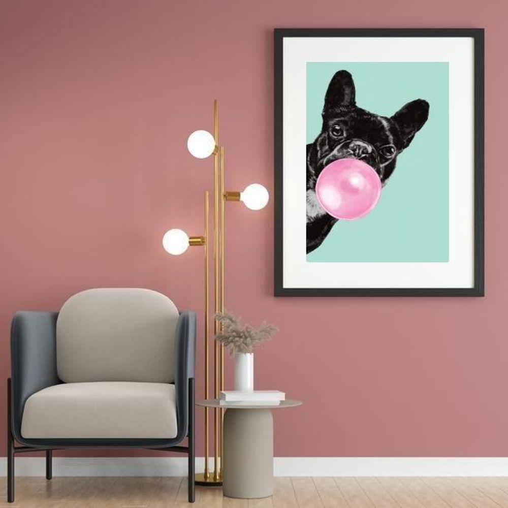 Quadro Bulldog Francês Chicletes - 60X48Cm