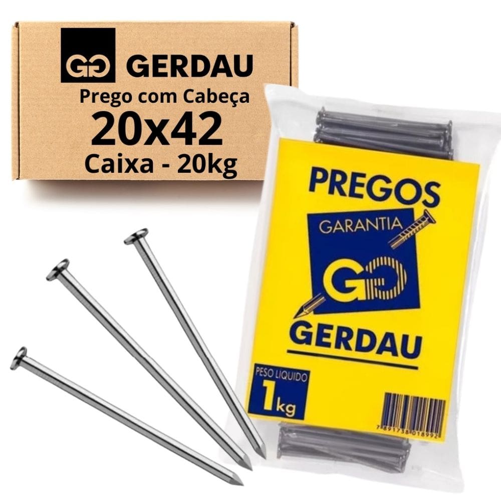 Prego 20x42 Com Cabeça 20kg Gerdau