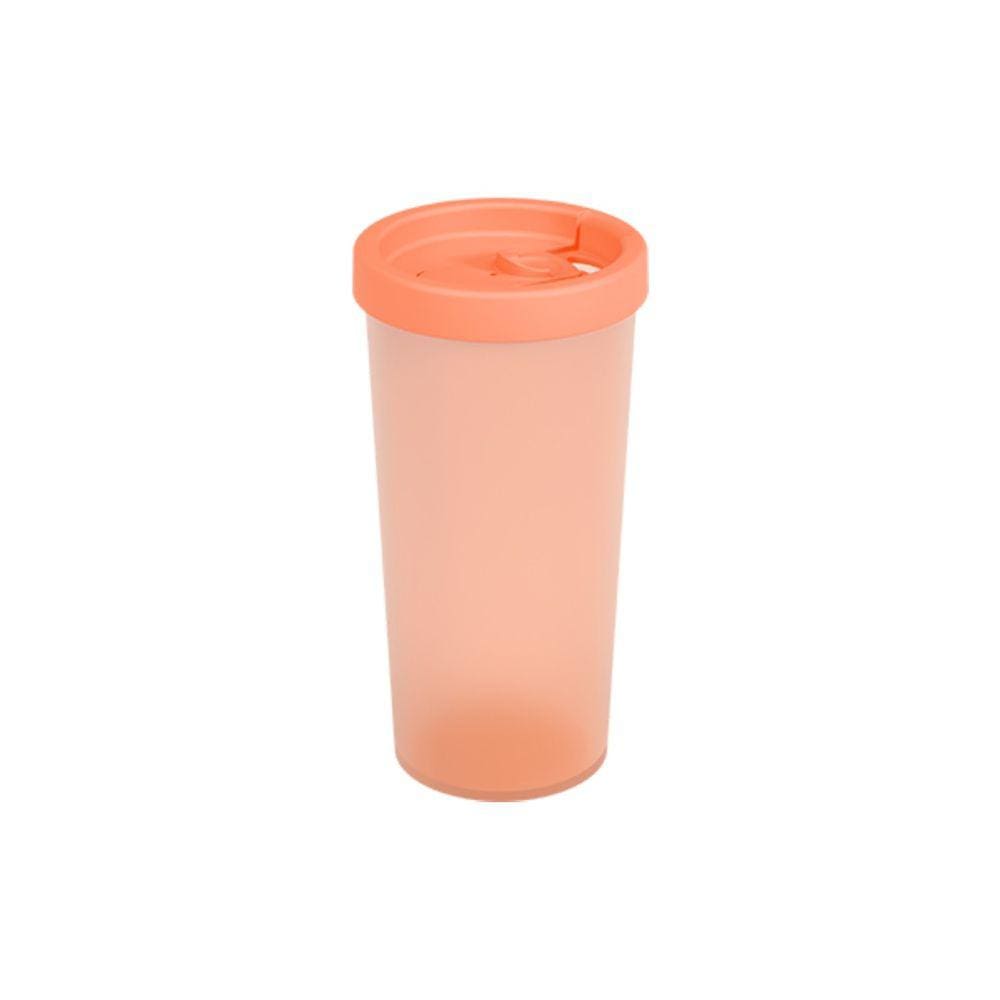 Copo com Tampa Plástico Coza Nutri 500ml Cor Laranja Crush