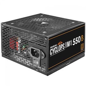 Fonte Gamdias Cyclops, 550W, 80 Plus Bronze, Cybenetics, Teclab, PFC Ativo, Cabos Flat