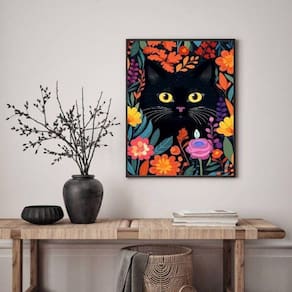 Quadro Decorativo Cat In The Garden 45X34Cm