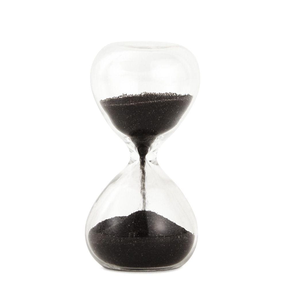 Ampulheta Decorativa em Vidro Areia Preta 1 Minuto 6cm 18739P Mart