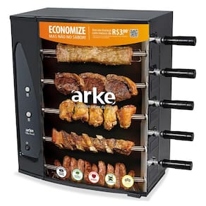Churrasqueira Elétrica Arke Apartamento Rotativa Com 5 Espetos 110v Vitta Smart