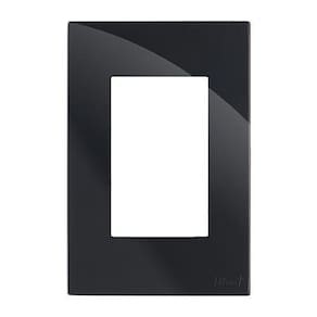 Placa Para 3 Modulos Com Suporte 4X2 - Recta Black Gloss