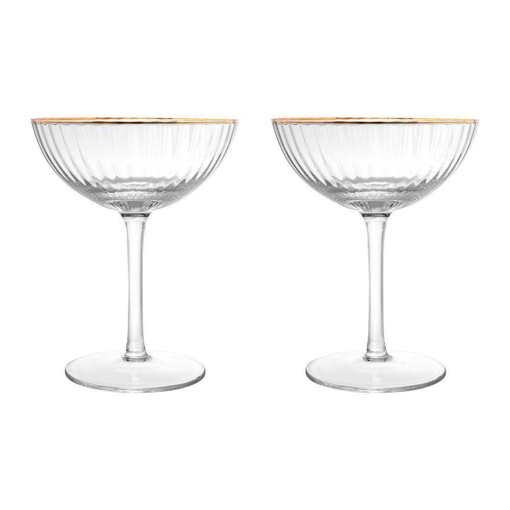 2 Taças Coupe Wolff Lines De Cristal 250Ml