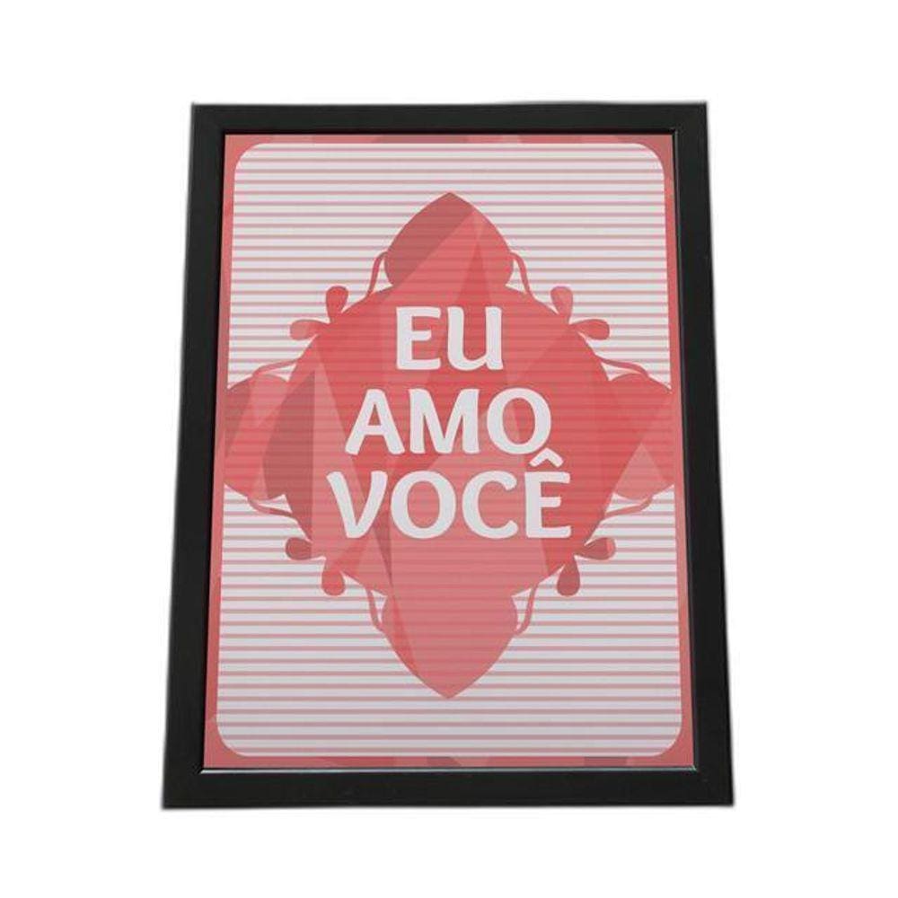 Quadro Com Moldura Eu Amo Você