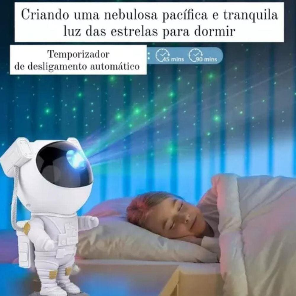Luminária Projetor Galáxia Astronauta 360º Controle