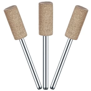 Kit 3 Ponta Montada 8Mm X 3Mm Couro Polir Micro Retífica