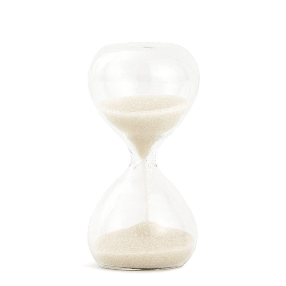Ampulheta Decorativa em Vidro Areia Branca 1 Minuto 6cm 18336P Mart