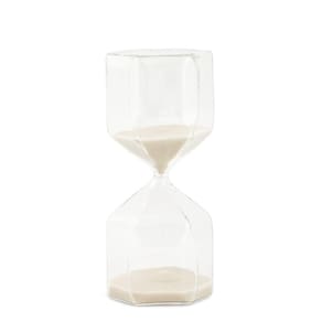 Ampulheta Decorativa em Vidro Areia Branca 16cm 15 Minutos 18735 Mart