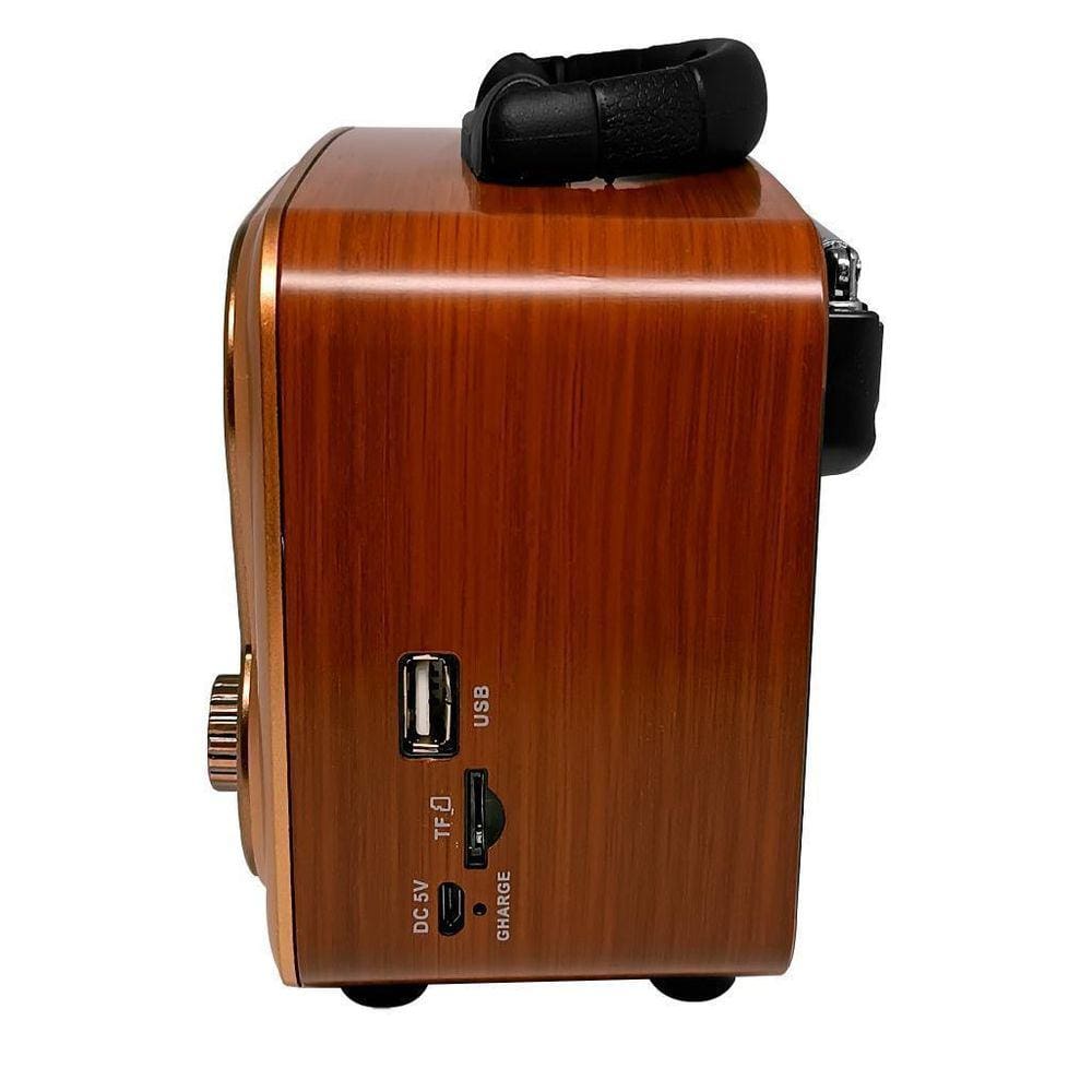 Caixa De Som Rádio Retrô Bluetooth Recarregável Am Fm Marrom