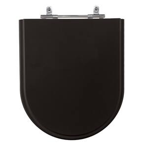 Assento Poliéster Laminado Carrara Preto Tampa P Vaso Deca