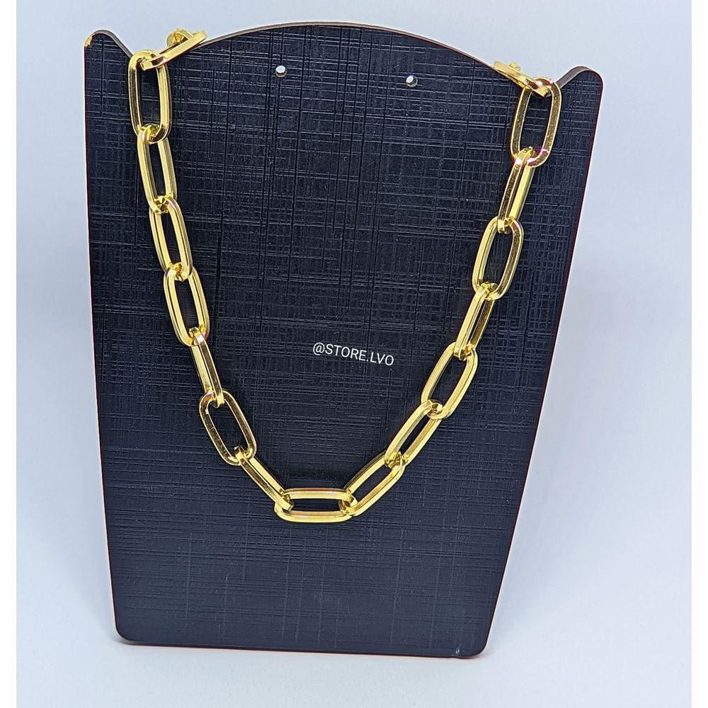 Colar Gargantilha Feminino Corrente Elo Grossa quadrado Folheado Ouro Dourado e Prata Inspiração Blogueira Luxo Moda