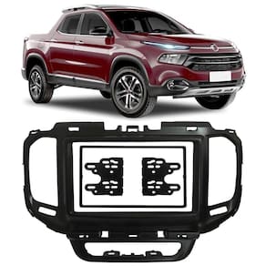 Moldura Painel Dvd Multimídia 2 Din Fiat Toro Preto Fosco