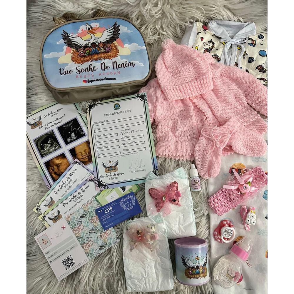 Bebê Reborn - Enxoval Premium - Acessorios para brincar de boneca 22 Itens