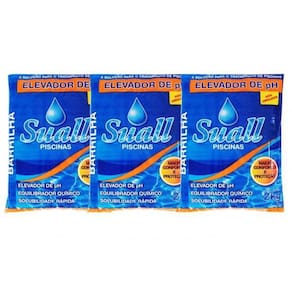 Kit 10 Barrilhas Leve Elevador Ph Para Piscina 2 Kg Suall