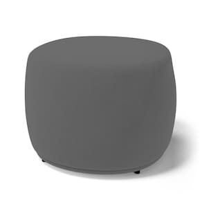 Puff Decorativo Living Aisha Orgânico Suede Cinza - Desk Design