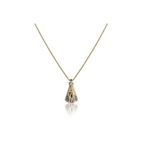 Colar Nossa Senhora Aparecida Folheado Em Ouro 18K