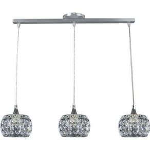 Pendente Lustre Demeter Triplo Cristal Redondo Para Led