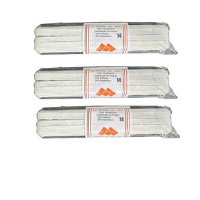 Elástico Chato N14- 0.7Mm Branco Kit 3 Rolos De 10 Metros