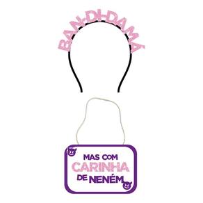 Kit de Festa Bandida Má com Tiara e Plaquinha