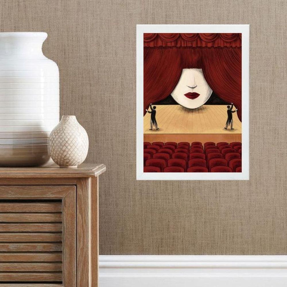 Quadro Decorativo Teatro- Palco 24X18Cm - Com Vidro