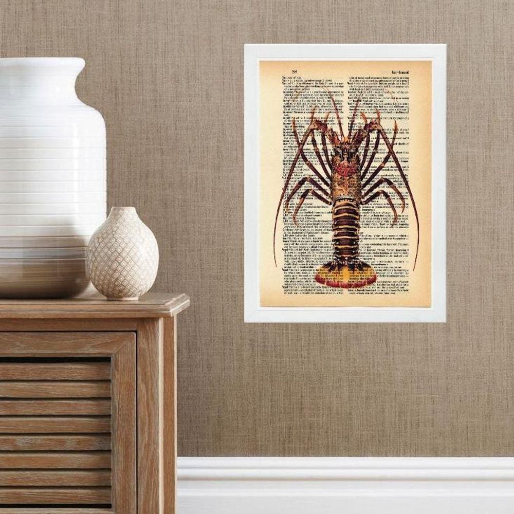 Quadro Casa De Praia- Lagosta 24X18Cm - Com Vidro