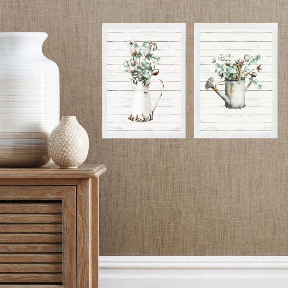 Kit 2 Quadros Provençais Jardinagem 45X34Cm - Com Vidro