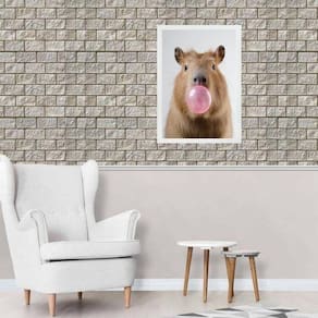 Quadro Decorativo Capivara Bubble Gum 45X34Cm