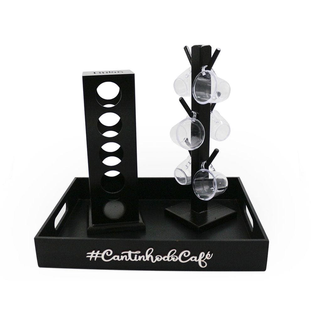 Kit 6 Xicaras Acrílico Porta Capsulas Dolce Gusto Bandeja