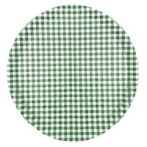 Prato de Papelão Laminado Xadrez Verde Escuro P6 - 32cm