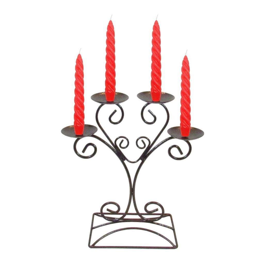 Castiçal Jantar Romântico Vela Vermelha Dia Dos Namorados