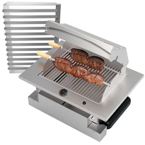 Churrasqueira Cooktop Gás GN Sem Fumaça Embutir Inox Cozinha