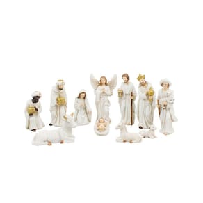 Presépio Branco 11 Peças 12.5cm - Enfeite Religioso